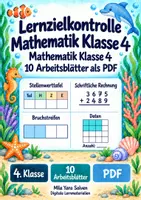 Vorschau - Arbeitsblätter - Lernzielkontrolle Mathematik Klasse 4 | Mathematik Klasse 4 | 10 Arbeitsblätter als PDF - Deckblatt