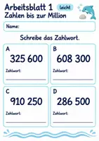 Vorschau - Arbeitsblätter - Lernzielkontrolle Mathematik Klasse 4 | Mathematik Klasse 4 | 10 Arbeitsblätter als PDF - Seite 1
