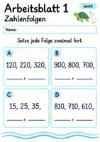 Vorschau - Arbeitsblätter - Probe Mathematik Klasse 4 | 10 Arbeitsblätter / Aufgabenblätter als PDF - Seite 1
