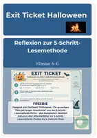 Vorschau - Spiele - Exit-Ticket Halloween – FREEBIE Reflexion zur 5-Schritt-Lesemethode Klasse 4-6 - Deckblatt