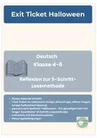 Vorschau - Spiele - Exit-Ticket Halloween – FREEBIE Reflexion zur 5-Schritt-Lesemethode Klasse 4-6 - Seite 1