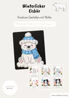 Vorschau - Mal- und Bastelvorlagen - Winterlicher Eisbär (Basteln mit Watte) - Deckblatt