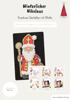 Vorschau - Mal- und Bastelvorlagen - Winterlicher Nikolaus (Basteln mit Watte) - Deckblatt