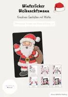 Vorschau - Mal- und Bastelvorlagen - Materialpaket Weihnachtsmotive (Basten mit Watte) | Weihnachtsmann, Tannenbaum, Nikolaus - Seite 1