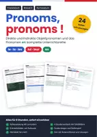 Vorschau - Stundenentwürfe - Objektpronomen Französisch Klasse 8: le, la, les, lui, leur und en | Unterrichtsreihe mit Arbeitsblättern, Test und Lösungen - Deckblatt