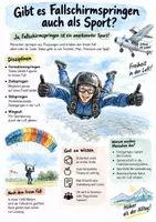 Vorschau - Arbeitsblätter - Lernplakat + Arbeitsblätter zum Thema "Gibt es Fallschirmspringen auch als Sport?" + Lösung & MP3 + - Deckblatt