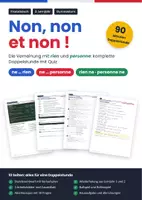 Vorschau - Stundenentwürfe - Verneinung Französisch 3. Lernjahr: ne … rien, ne … personne, rien ne, personne ne | Doppelstunde mit Arbeitsblättern, Quiz und Lösungen - Deckblatt