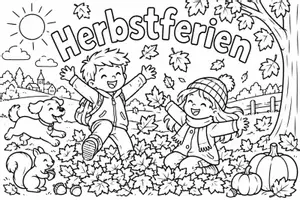 Vorschau - Mal- und Bastelvorlagen - Herbstferien Ausmalbilder - Seite 1