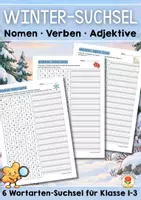 Vorschau - Arbeitsblätter - Wortarten-Suchsel – Im Winter (Klasse 1-3) - Deckblatt