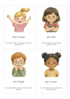 Vorschau - Arbeitsblätter - Emotionskarten Grundschule: 32 Karten mit Gefühlswort und Beispielsatz für Klasse 1 und 2, mit Sortierblatt - Seite 2