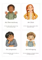 Vorschau - Arbeitsblätter - Emotionskarten Grundschule: 32 Karten mit Gefühlswort und Beispielsatz für Klasse 1 und 2, mit Sortierblatt - Seite 3