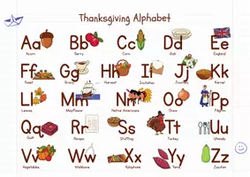 Vorschau - Poster - Thanksgiving Alphabet - Englisches ABC-Lernposter für die Grundschule - Seite 3