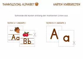 Vorschau - Bildkarten - Thanksgiving Alphabet - Englische Lernkarten / Flashcards für die Grundschule - Seite 2