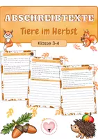 Vorschau - Arbeitsblätter - Abschreibtexte - Tiere im Herbst (Klasse 3-4) - Deckblatt