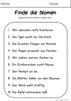 Vorschau - Arbeitsblätter - Nomen Klasse 2 | Herbst Klasse 2 - Seite 2