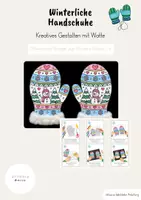 Vorschau - Mal- und Bastelvorlagen - Winterliche Handschuhe (Basteln mit Watte) - Deckblatt