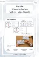 Vorschau - Stationenlernen - Die Uhr - Klammerkarten (volle-; halbe Stunde) - Deckblatt