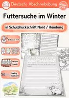 Vorschau - Unterrichtsreihen - Abschreibübung in 7 Schul-Druckschriften "Futtersuche im Winter" (D-A-CH) - Seite 1