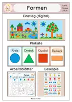 Vorschau - Arbeitsblätter - Formen - Klasse 1, Einstieg, Arbeitsblätter, Lesespiel - Deckblatt