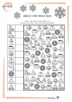 Vorschau - Mal- und Bastelvorlagen - Zähle und male aus – Suchbilder für alle Jahreszeiten - Seite 1