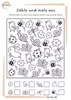 Vorschau - Mal- und Bastelvorlagen - Zählen und Ausmalen – Suchbilder für Kinder - Deckblatt
