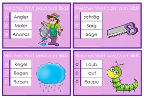 Vorschau - Stationenlernen - Welches Wort passt zum Bild? - Seite 1