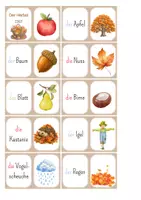 Vorschau - Spiele - DaZ - der Herbst - Lesespiel Domino - zweifach differenziert - Seite 1