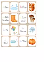 Vorschau - Spiele - DaZ - der Herbst - Lesespiel Domino - zweifach differenziert - Seite 2