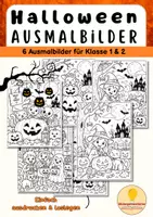 Vorschau - Mal- und Bastelvorlagen - Halloween-Ausmalbilder – Malspaß für Klasse 1 & 2 - Deckblatt
