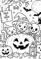 Vorschau - Mal- und Bastelvorlagen - Halloween-Ausmalbilder – Malspaß für Klasse 1 & 2 - Seite 2