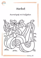 Vorschau - Arbeitsblätter - Herbst – Ausmalspaß mit Aufgaben - Deckblatt
