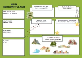 Vorschau - Arbeitsblätter - Steckbrief Herkunftsland - DAZ - Seite 1