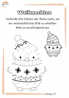 Vorschau - Arbeitsblätter - Weihnachten – Verbinde die Punkte & male aus - Seite 1