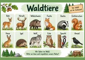 Vorschau - Poster - Wald - Waldtiere, Themenplakat, Wort-&Bildkarten, DaZ - Seite 3
