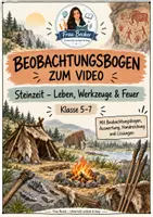 Vorschau - Stundenentwürfe - Steinzeit | Video Beobachtungsbogen | Klasse 5,6 ,7 | mit QR-Code - Deckblatt