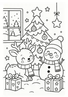 Vorschau - Mal- und Bastelvorlagen - Weihnachten Ausmalbuch Kinder PDF, Bold and Easy Malbuch Vorschule, Süße Malvorlagen Winter Digital, Einfaches Ausmalheft Kindergarten - Seite 3