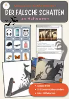 Vorschau - Unterrichtsreihen - Halloween Kunstprojekt: Der falsche Schatten | Silhouetten gestalten | Klasse 8–10 - Deckblatt