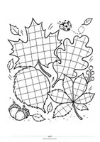 Vorschau - Mal- und Bastelvorlagen - HERBST 5 Min. Beschäftigung - QUADRAT AUSMALBILDER - Seite 3