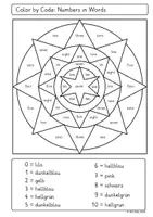 Vorschau - Arbeitsblätter - Englisch Zahlen bis 10 – Numbers in Words Mandalas | Lies & male aus - Seite 3