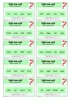 Vorschau - Spiele - Englisch Odd one out! Klasse 4 - Wiederholung zum Schuljahresbeginn - Seite 1