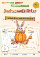 Vorschau - Arbeitsblätter - Rechenmalblätter Herbst | Plus und Minus bis 10 | 8 Malbilder mit Pixelbildern und Fehler-Detektiv | Klasse 1 - Deckblatt