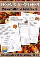 Vorschau - Arbeitsblätter - Lesen & Verstehen - Im Herbst (Klasse 1-2) - Deckblatt