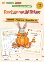 Vorschau - Stundenentwürfe - Rechenmalblätter Herbst für kmE | Plus und Minus bis 10 | 6 Malbilder, Tupfen erlaubt | Klasse 1-2 - Deckblatt