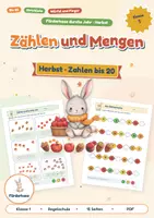Vorschau - Arbeitsblätter - Zählen und Mengen im Herbst | Zahlen bis 20 | Strichliste, Vergleichen, Würfel und Finger | Klasse 1 - Deckblatt