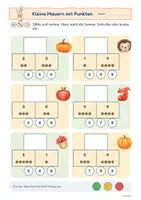 Vorschau - Arbeitsblätter - Rechenmauern im Herbst für ESE | Mauern, Rechendreiecke, Rechentürme bis 10 | Klare Regeln, leicht bis schwer | Klasse 1-2 - Seite 3