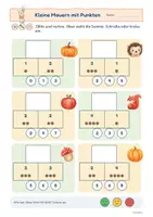 Vorschau - Arbeitsblätter - Rechenmauern im Herbst für kmE | Mauern, Rechendreiecke, Rechentürme bis 10 | Mit Punkten und Einkreisen | Klasse 1-2 - Seite 3