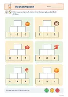 Vorschau - Arbeitsblätter - Rechenmauern im Herbst | Mauern, Rechendreiecke, Rechentürme bis 20 | Mit Mauer-Forscher | Klasse 1 - Seite 3