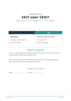 Vorschau - Arbeitsblätter - SEIT oder SEID? – Regeln, Merkhilfe - Deckblatt
