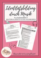 Vorschau - Klassenarbeiten - Klassenarbeit Materialgestütztes Schreiben Klasse 9/10 Identität Musik - Deckblatt