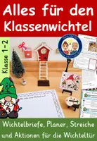 Vorschau - Stundenentwürfe - Klassenwichtel Grundschule Klasse 1 und 2 - Wichtelbriefe, Wichtelstreiche und Wichteltür Ideen - Deckblatt